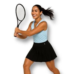 EleVen by Venus Williams XS Black Tennis Skort Pleated Flutter Hem Activewear